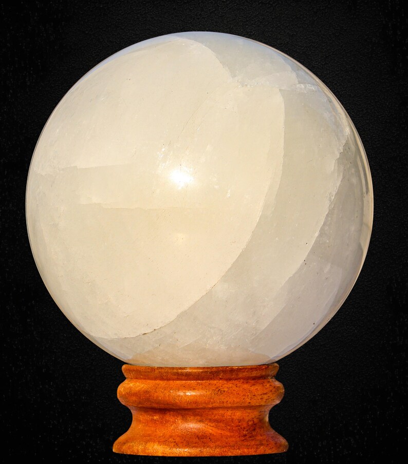 White Calcite Sphere: Natural Healing Crystal Ball, Home Decor (135MM) image 9