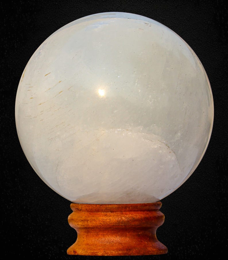 White Calcite Sphere: Natural Healing Crystal Ball, Home Decor (135MM) image 16