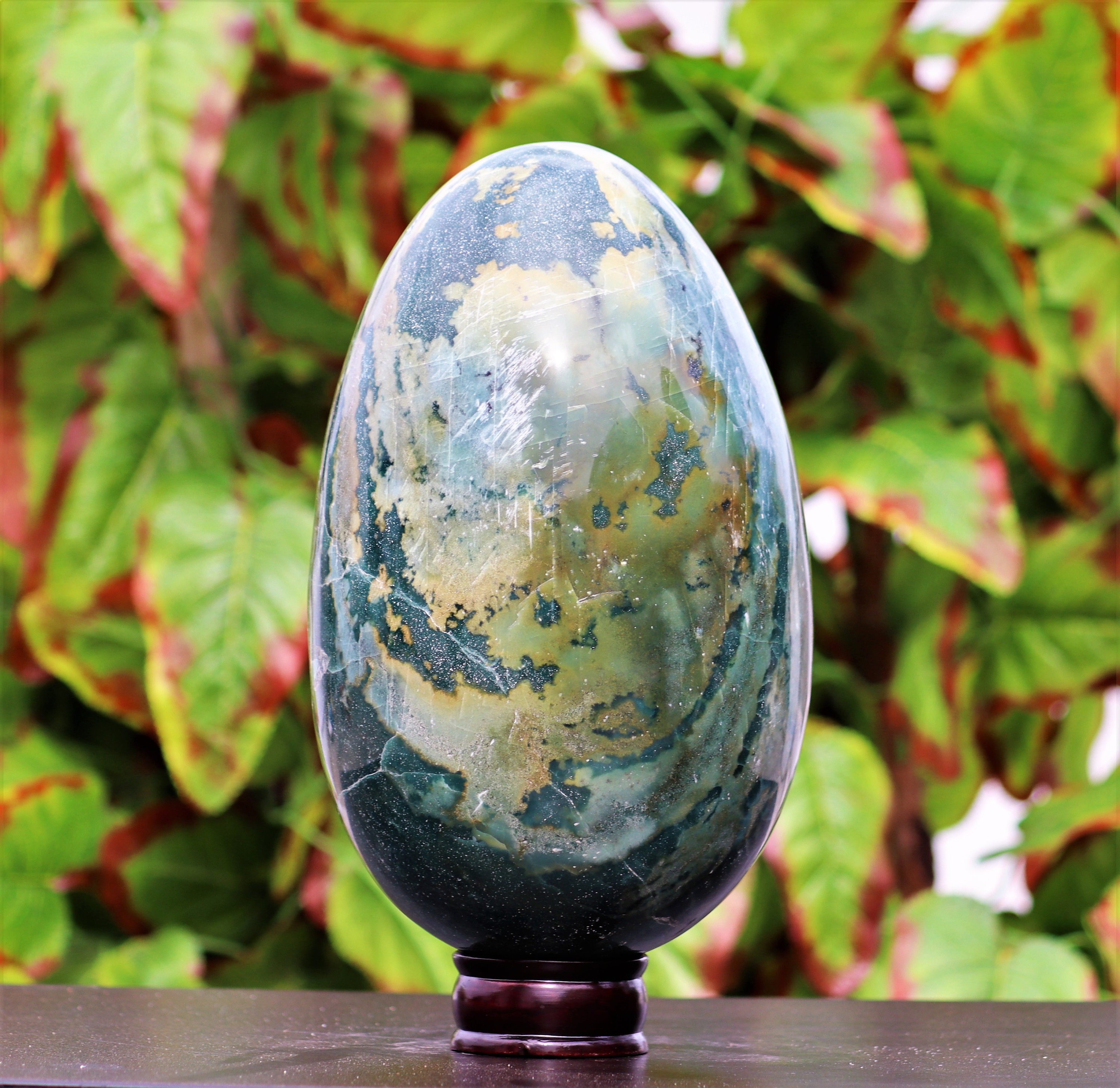 Huge 250MM Natural Green Plume Agate Stone Aura Healing Etsy