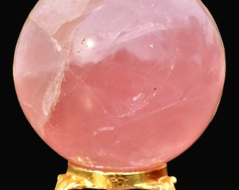60MM Pink Rose Quartz Sphere: Chakra Balancing Meditation Stone