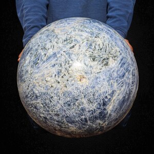 400MM Blue Kyanite Crystal Sphere: Natural Healing Stone Decor image 9
