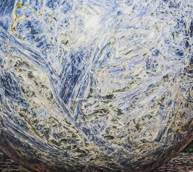 400MM Blue Kyanite Crystal Sphere: Natural Healing Stone Decor image 15