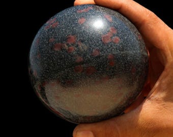 Pink Ruby in Matrix Crystal Sphere: Energy Chakra Balancing Stone