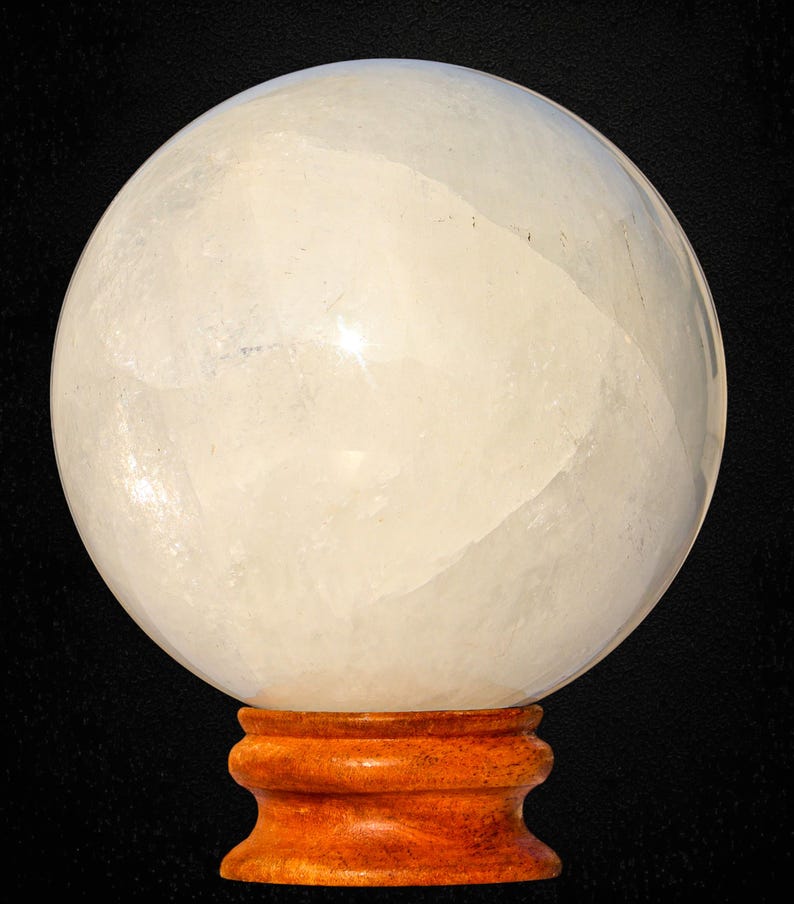 White Calcite Sphere: Natural Healing Crystal Ball, Home Decor (135MM) image 3