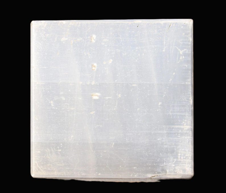 Natural White Selenite Cube - High Vibration Charging Stone Crystal Cleansing & Meditation - 60MM Polished Square image 9