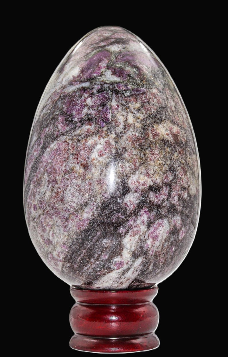 Pink Rubellite Tourmaline Crystal Egg: Chakra Healing Decor (160MM/65MM) image 5