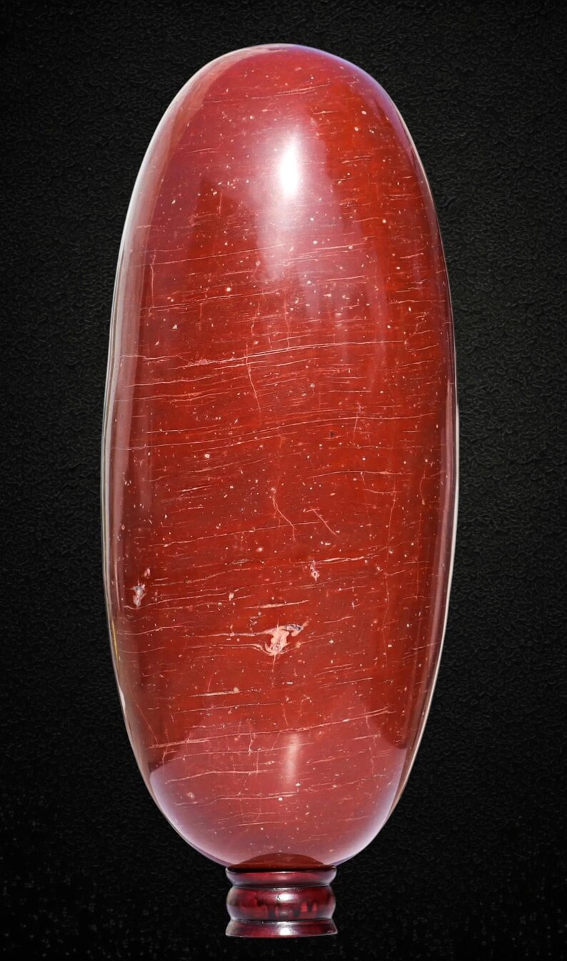 Red Jasper Crystal Lingam: Chakra Balance Spiritual Decor (405MM) image 7