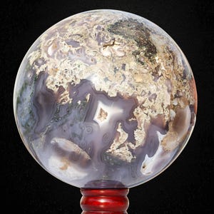 215MM Blue Lace Agate Sphere: For Communication, Emotional & Spiritual Healing image 1
