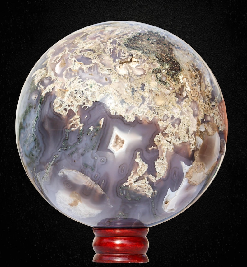 215MM Blue Lace Agate Sphere: For Communication, Emotional & Spiritual Healing image 1