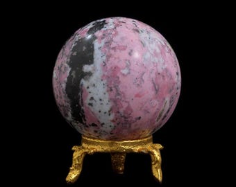 Rhodochrosite Sphere (50MM): Pink Healing Crystals, Metaphysical Gift Chakra Alignment
