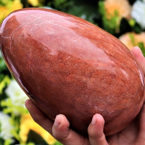 160MM Red Carrot Jasper Egg Natural Crystal Healing Gemstone Egg Meditation Chakra Balancing Unique Metaphysical Home Decor Spiritual Gift