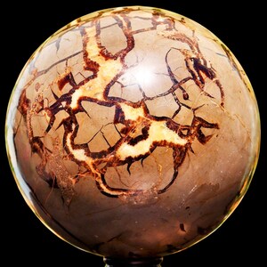 Esfera de septaria amarilla (235 mm): Cristal decorativo para el hogar con temática Reiki imagen 2