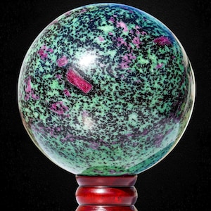 Esfera grande de rubí zoisita de 160 mm, 7 kg, bola de cristal de aniolita rosa, pieza destacada de Tanzania.
