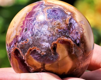 70MM Red Mookaite Jasper Sphere: Energy Healing Crystal Decor