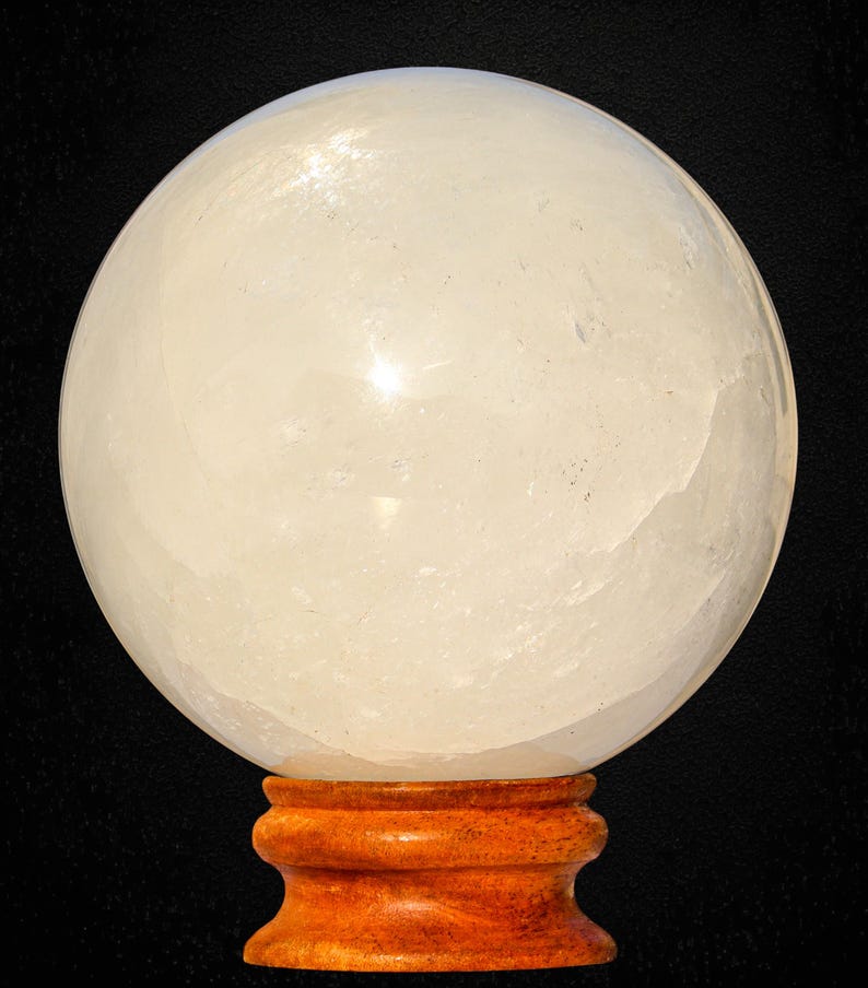 White Calcite Sphere: Natural Healing Crystal Ball, Home Decor (135MM) image 5