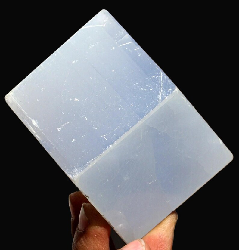Natural White Selenite Cube - High Vibration Charging Stone Crystal Cleansing & Meditation - 60MM Polished Square image 2