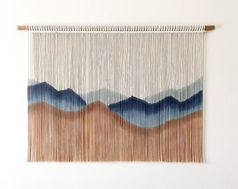 Azurin-Faser-Kunst: Gewebte Blue Ridge Mountain Wandbehang