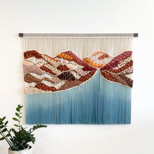 RedRock River, Macrame Wall Hanging, Fiber Art, yarn wall hanging, woven wall hanging, dip dye tapestry, wall decor, wall art, wall hangings