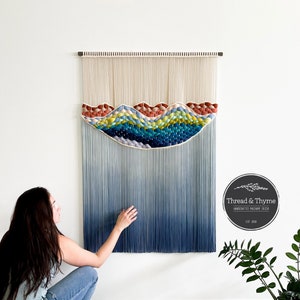 Long Foothills Macrame Wall Hanging: Boho Fiber Art Tapestry