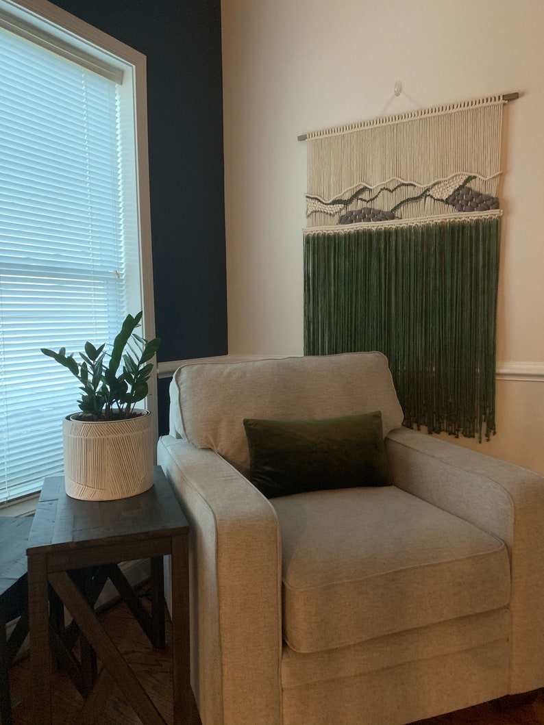Meadows Large Macrame Wall Hanging Green Macrame Etsy