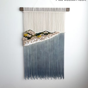 Dunes, Macrame Wall Hanging, Fiber Art, Dip Dye Tapestry, Wall Hangings, woven wall hanging, Coastal Ocean theme, Nautical Home Decor, Large image 2