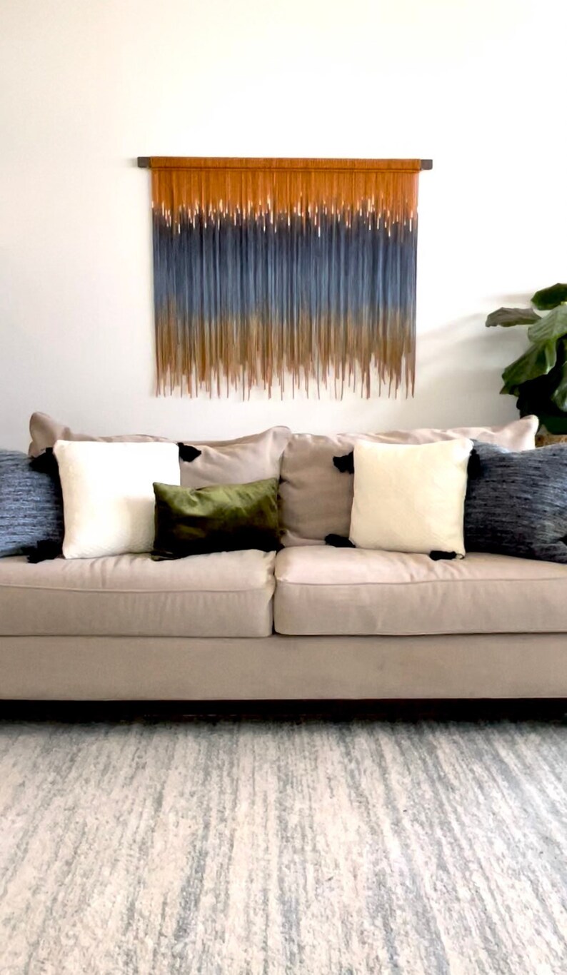 Rainfall Fiber Art Wall Decor Wall Art Macrame Wall Etsy