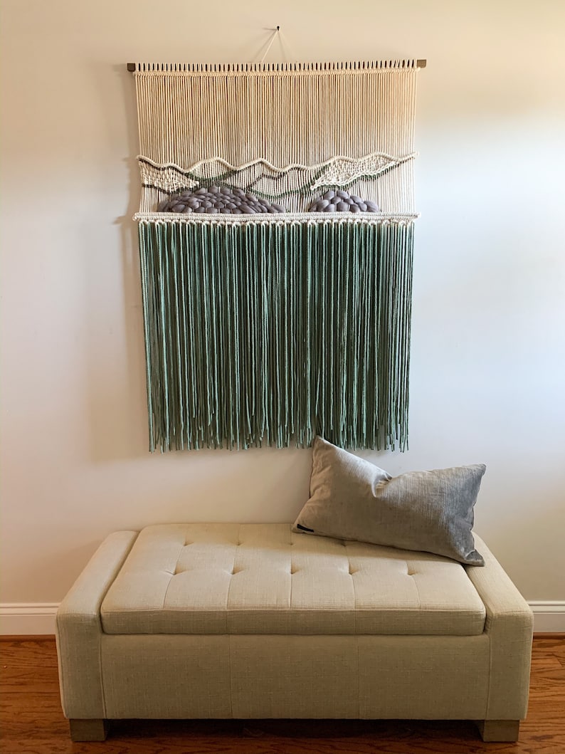 Meadows Large Macrame Wall Hanging Green Macrame Etsy