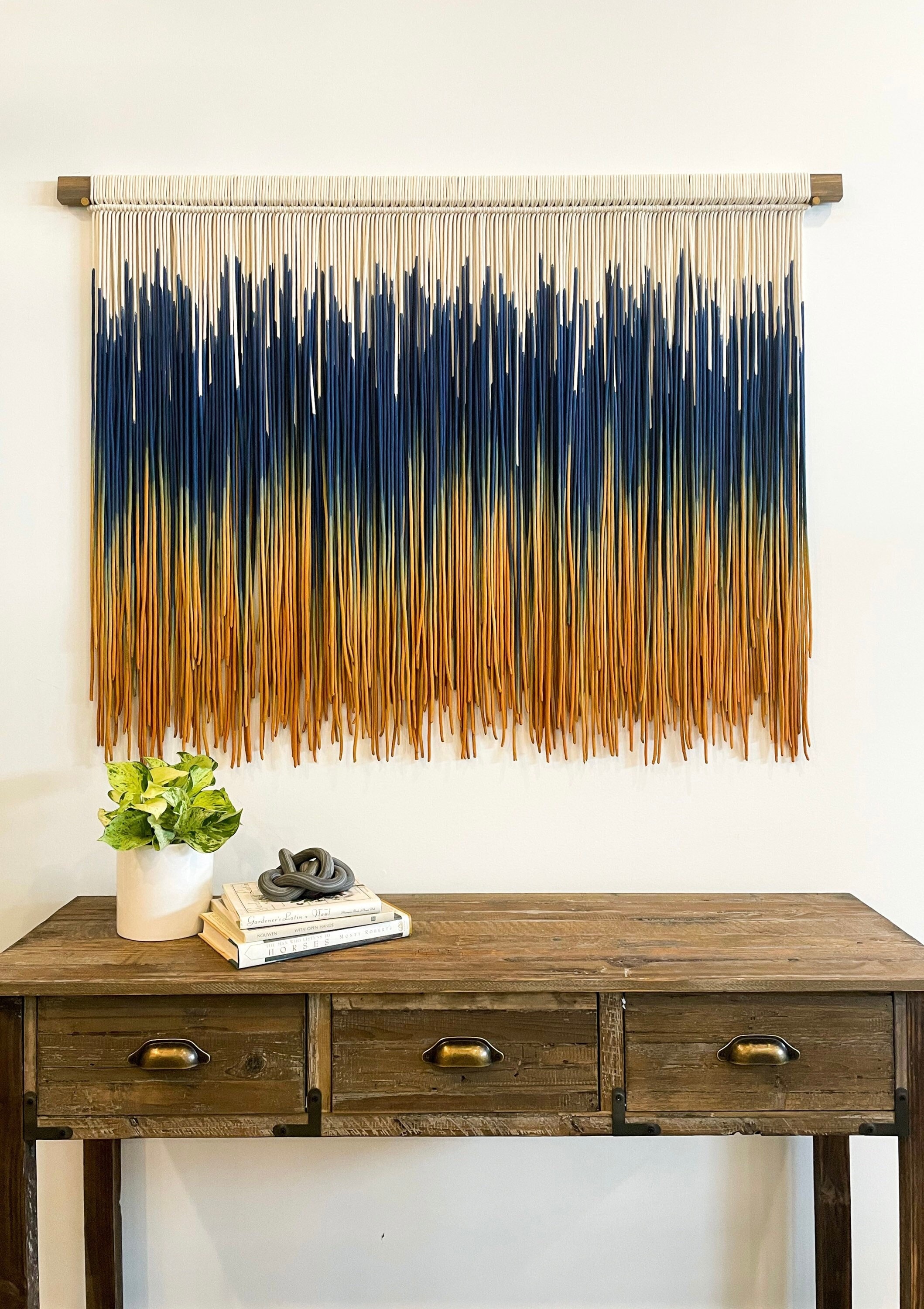 Raindance, Fiber Art, Wall Decor, wall art, macrame wall hanging, decor wall art, woven wall hanging, wall hangings, dip dye tapestry