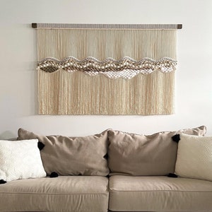 Hope Earth Macrame Wall Hanging: Boho Fiber Art Tapestry