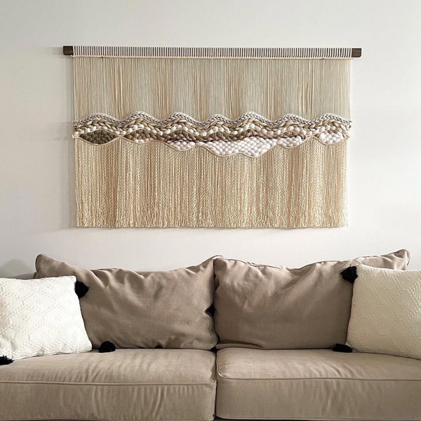 Hope Earth, Large Wall Decor, wall art, macrame wall hanging, boho tapestry, boho headboard, woven wall hanging, wall hangings, neutral art