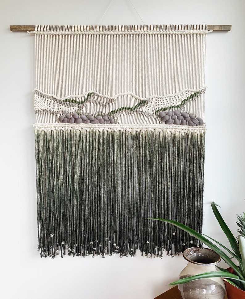 Meadows Large Macrame Wall Hanging Green Macrame Etsy