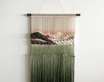 Upland Makramee Wandbehang: Bergfaser Wandteppich