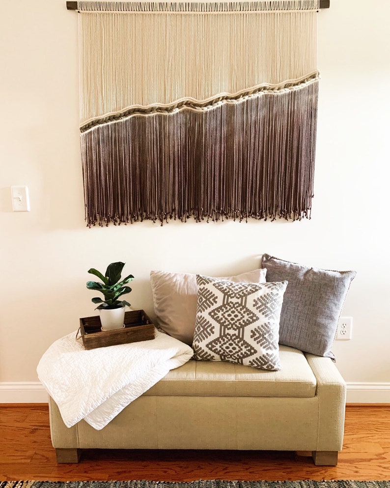 Summit Large Contemporary Macrame Wall Hanging Neutral Wall Etsy
