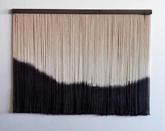 Mirage, Dip Dye Fiber Art Yarn Wall Hanging, macrame wall hanging, woven wall hanging, tapestry wall decor, modern wall art