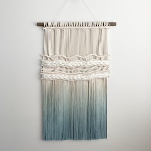 Shore Macrame Wall Hanging: Merino Wool Waves, Beachy Home Decor