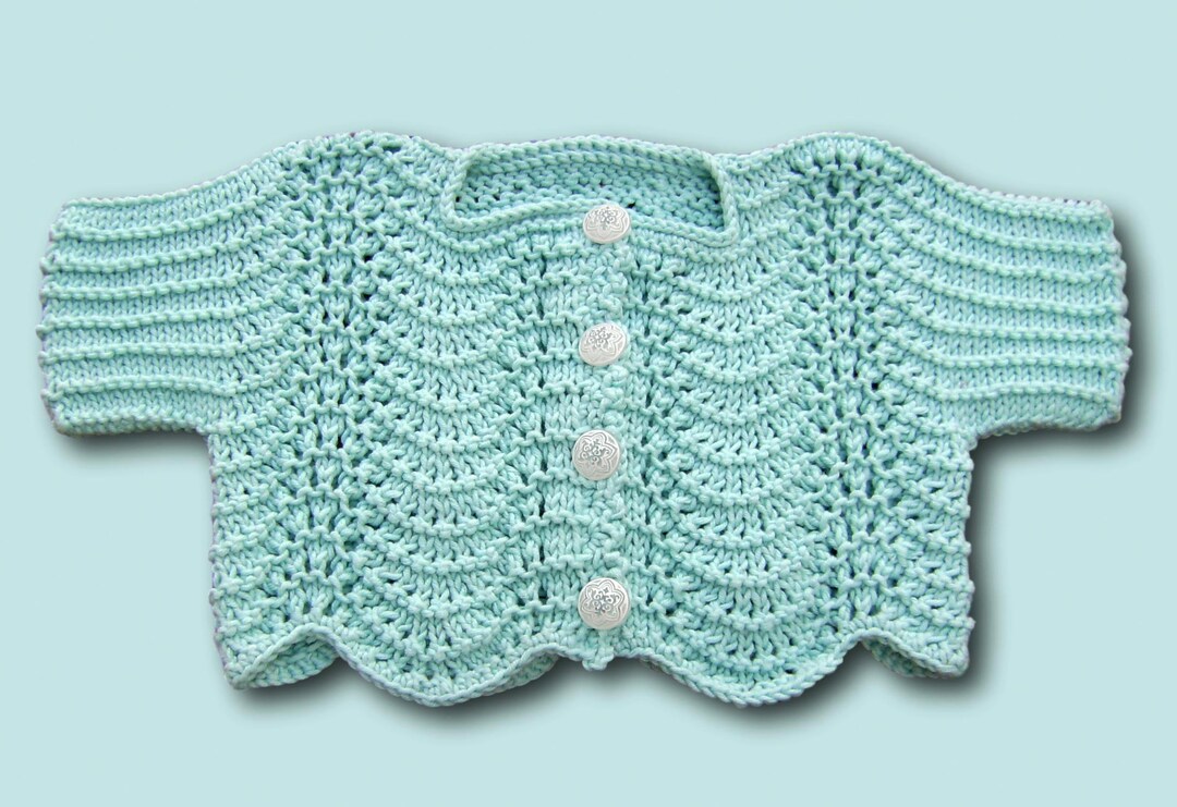 Baby Bolero Cardigan for 9 12 Months Handmade Cotton Knitted Etsy