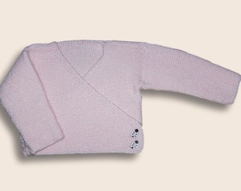 Baby Jacke  Strickjacke  Gr 56 - 62  rosa Wickeljacke  handmade baby girls cardigan from 1 - 3 months  pink knitted