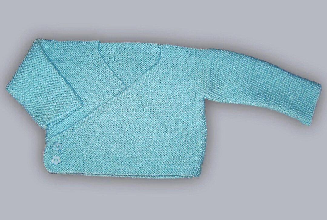 Baby Boys Cardigan From 1 3 Months Blue Handmade Knitted Etsy