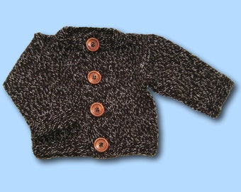 Baby embroidery jacket jacket Gr 56 62 brown melange with wool new handmade newborn cardigan for 1 - 3 month brown melange knitted country