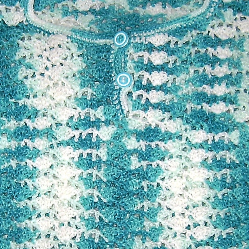 Feiner Kordrock Pullover 2 Teile Gr 92 98 weiß türkis Rock handmade girls skirt pullover for 2 3 years crochet sewed 2 pieces Bild 3