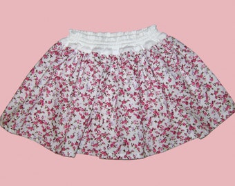 Baby Rock Gr 74 80 Sommerrock rosa weiß Rosen neu Baumwolle handmade baby skirt for 9 - 12 month white pink  with roses cotton sewed