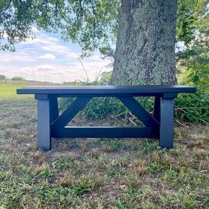 Handmade Wooden Bench/Modern Rustic Farmhouse Bench/Entryway Bench/Hallway Bench/Black Rustic Farmhouse Bench/Wood Bench/Coffee Table