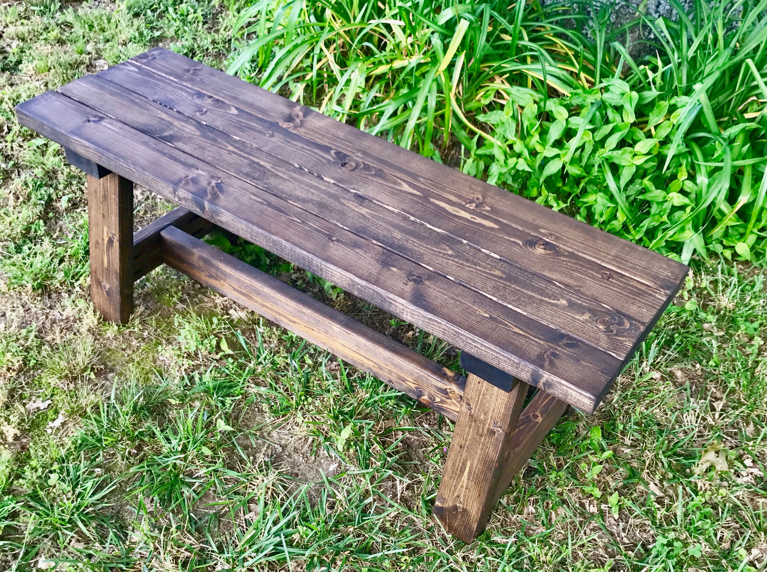 Handmade Wooden Bench/Rustic Bench/Farmhouse Bench Etsy