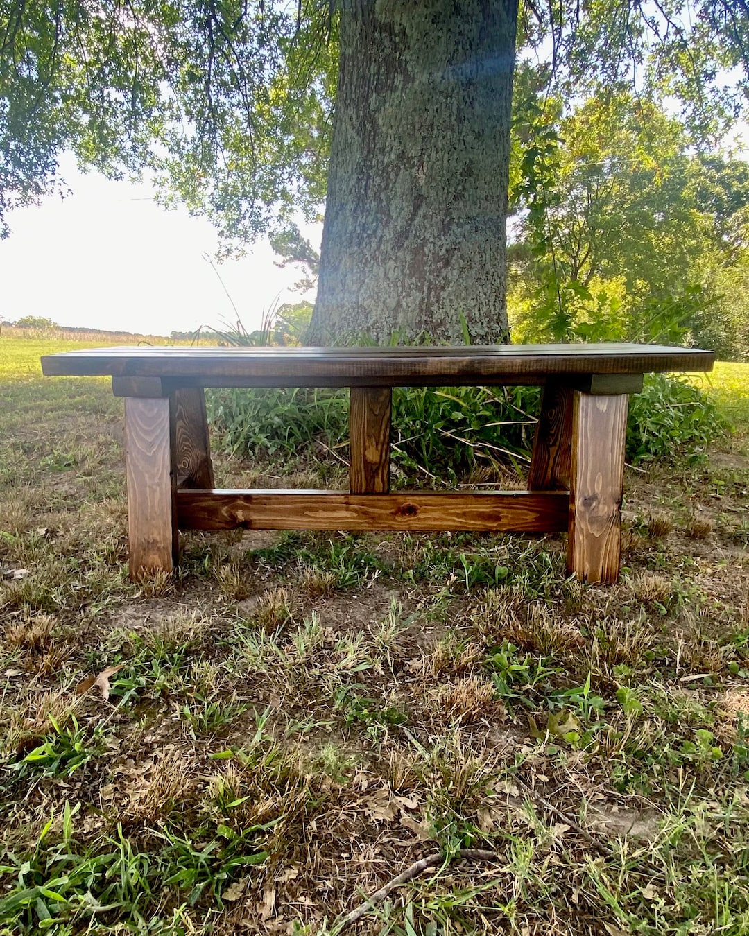 Simple Rustic Bench Handmade Rustic Wood Bench: Farmhouse Style, Solid Wood - Etsy