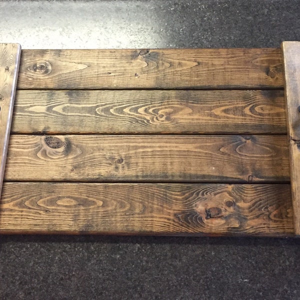 Serving Tray, Rustic Serving Tray, Wood Tray, Serving Tray with Handles, Farmhouse Serving Tray, Wooden Tray, Gift, Ottoman Tray