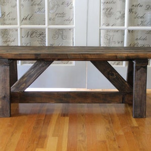 Handmade Wooden Bench/Rustic Bench Customize w/Your Choice of Color