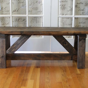Handmade Wooden Bench/Rustic Bench/Farmhouse Bench/Entryway Bench.  Customize w/Your Choice of Color