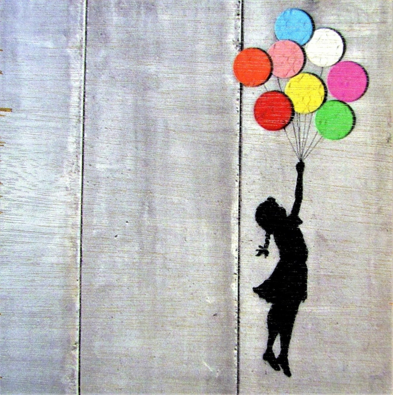 Girl Flying With Balloons, Banksy Etsy