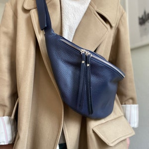 IDA Slingtasche L Umhängetasche Großbodybag Großbody Tasche  Ledertasche alle Taschen mit Möglichkeiten Gurt wechseln