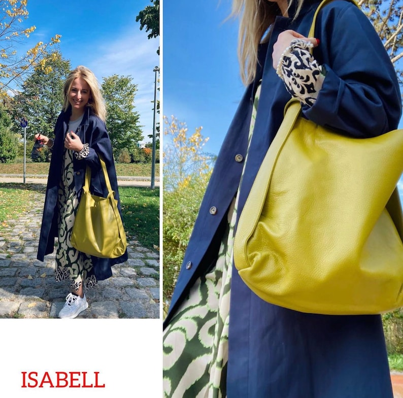 ISABELL Leder Rucksack Shopper funktional und lässig Handtasche Ledertasche Umhängetasche Schultertasche minimalistisch 3 in 1 Bild 10